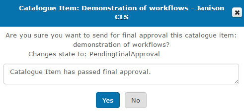 Final approval confirmation