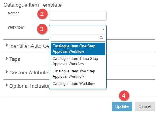 Set workflow on template