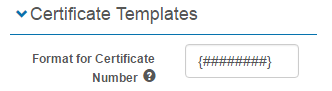 Customise certificate number — enrolment only
