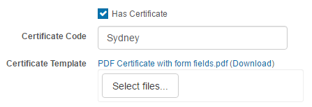 Sydney certificate code