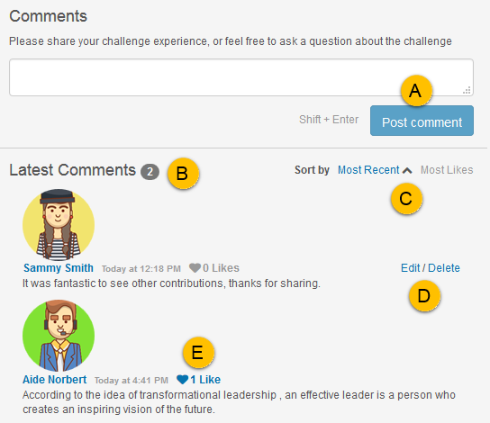 Challenge comments