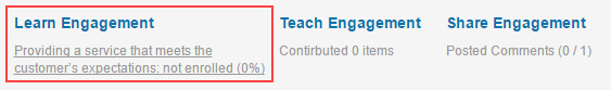 Learn Engagement section