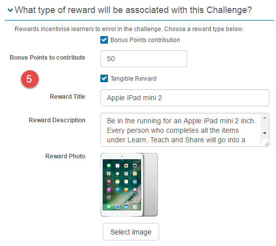 Reward type selection