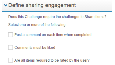 Share engagement options