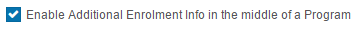 Enrolment info setting