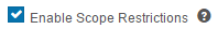 Scope restrictions setting