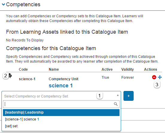 Link competency to catalogue item