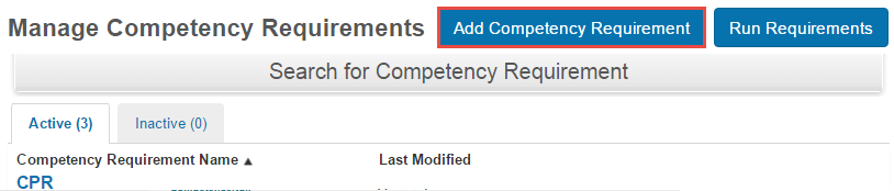 Add Competency Requirement