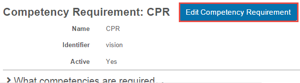Edit Competency Requirement