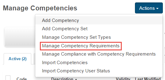 Manage Competency Requirements