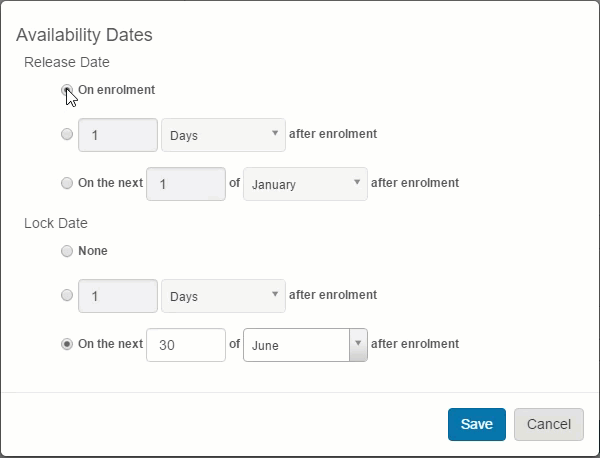 Conditional Release configuration animation