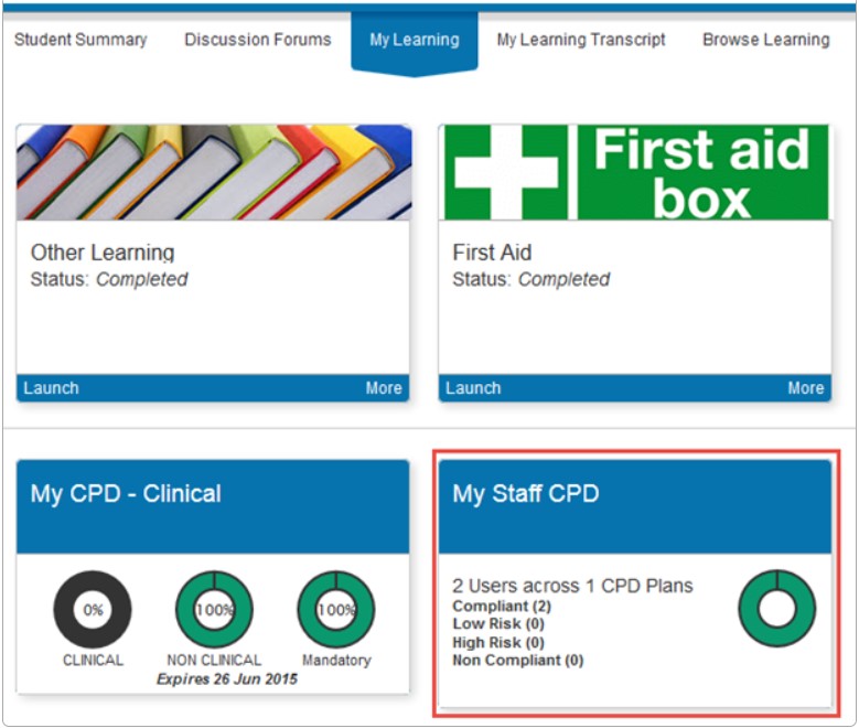 My Staff CPD tile