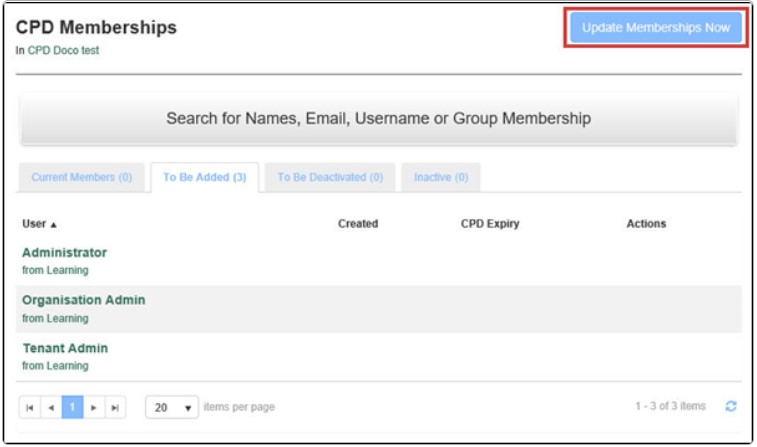 Update Membership Now