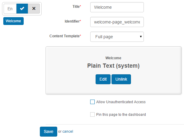 Create custom page