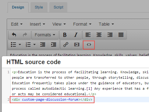 Source code mode