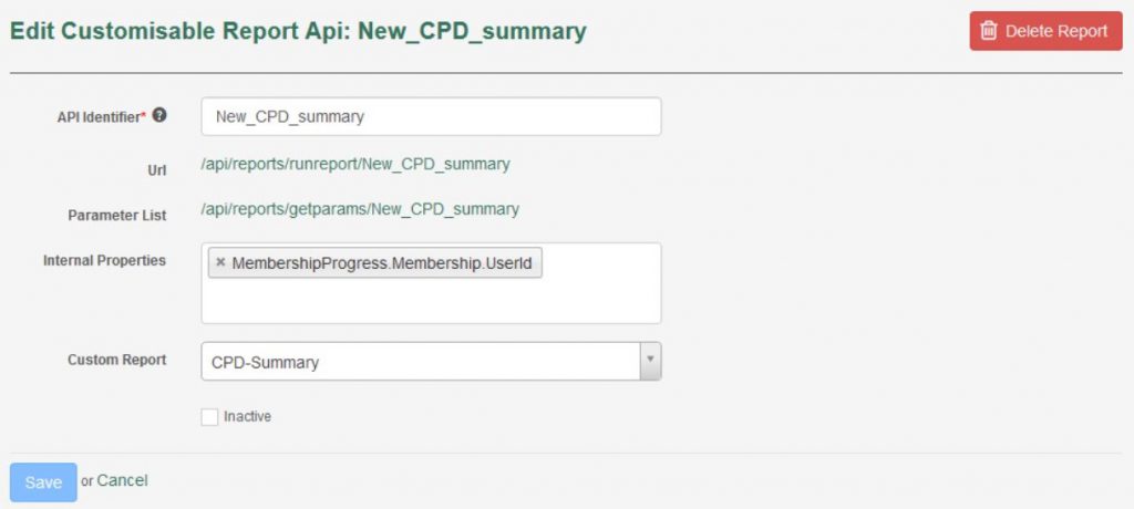Edit Report API