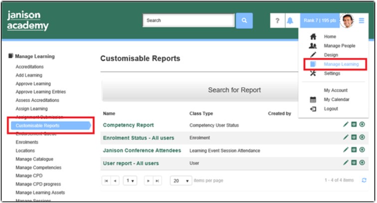 Customisable Reports overview