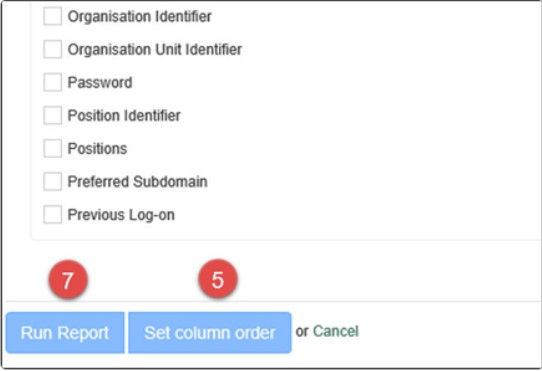 Set column order