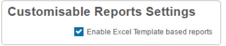 Customisable Report template enabled