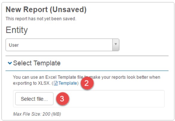 Upload template