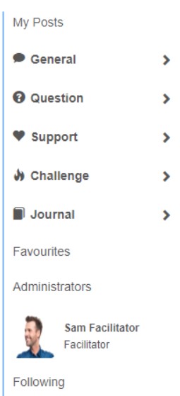 Administrators in right menu