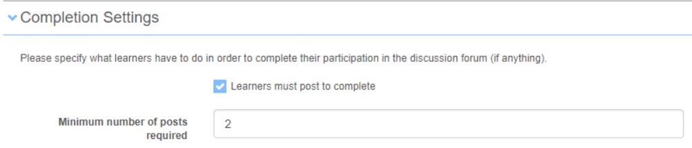 Completion settings