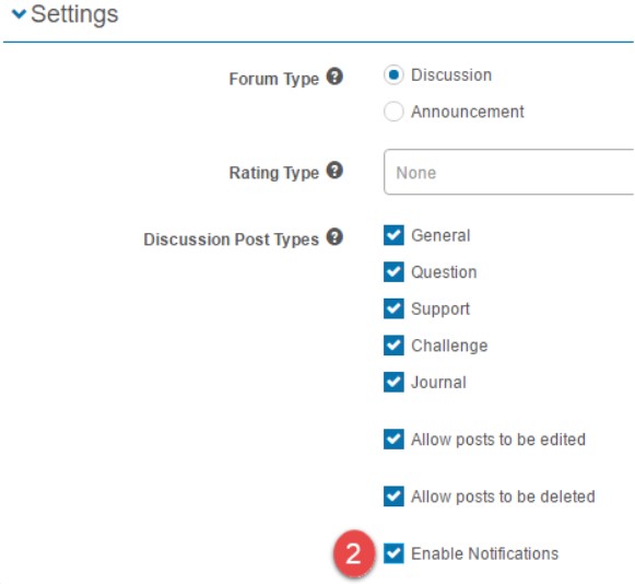 Enable forum notifications