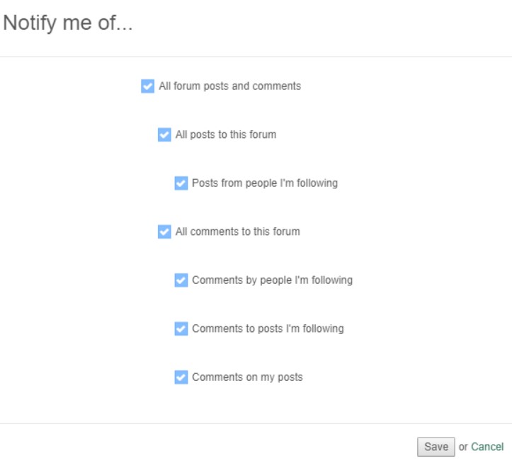 User notification options
