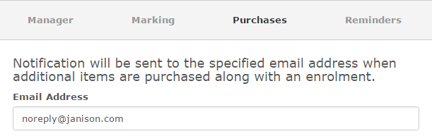 Purchase notification email