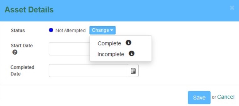 Change asset status