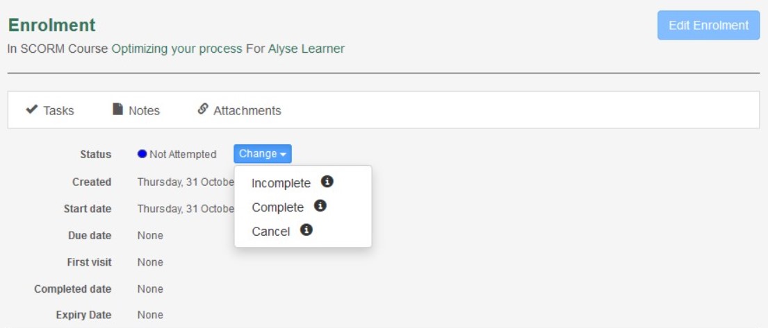 Change enrolment status