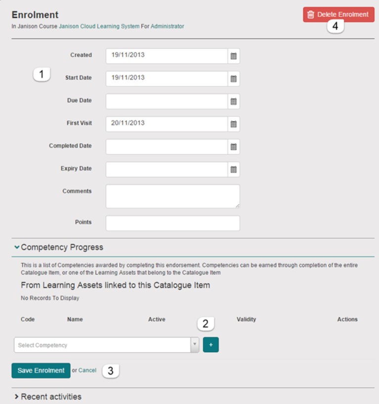 Edit user enrolment