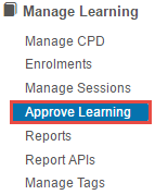 Approve Learning menu