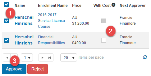Approve without cost