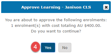 Confirm approval