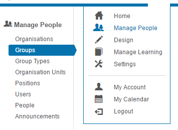Groups list screen