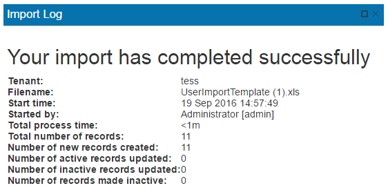 Import log