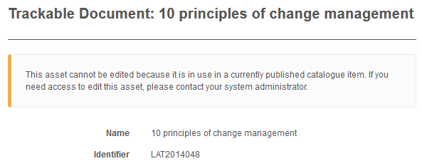 Locked learning asset with explanation