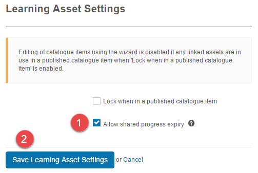 Allow shared progress expiry setting