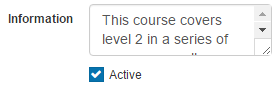 Edit Course — Active checkbox