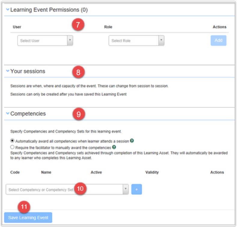 Competencies section