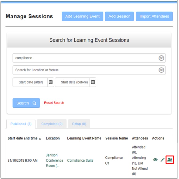 Manage session icon