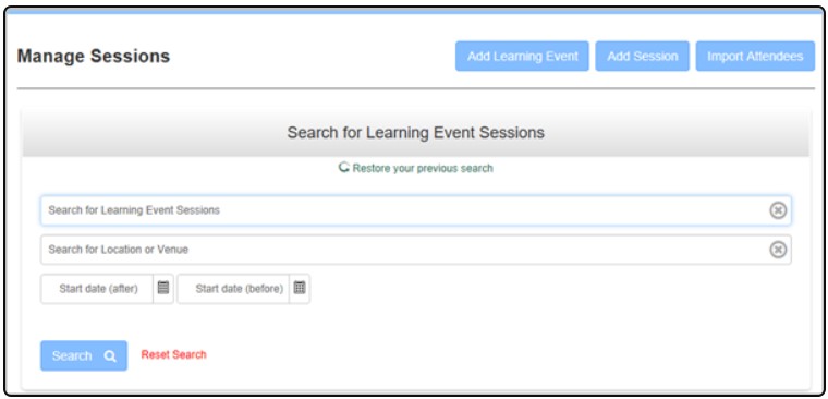 Search sessions