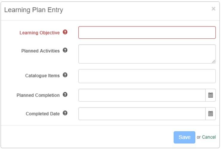 Plan entry form 2