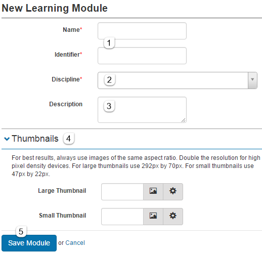 Add Learning Module form