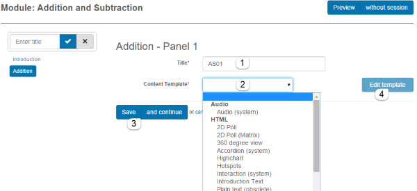 New panel form