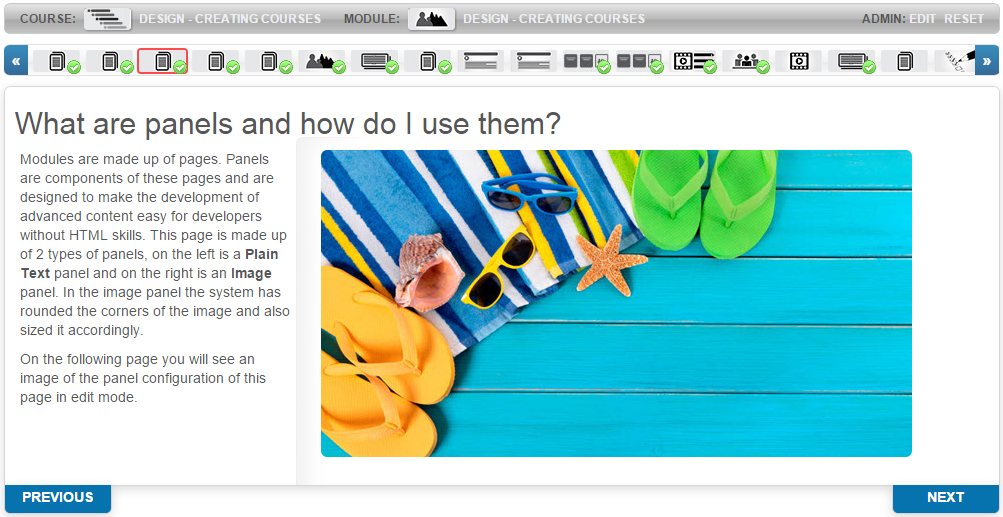 Course designer panels introduction