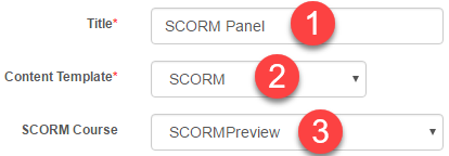 SCORM template settings