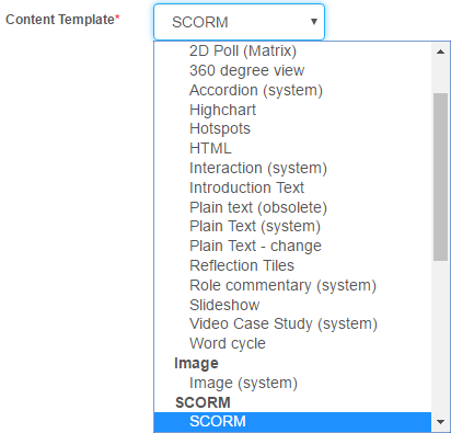 SCORM panel