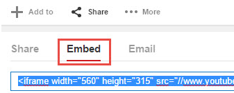YouTube embed code